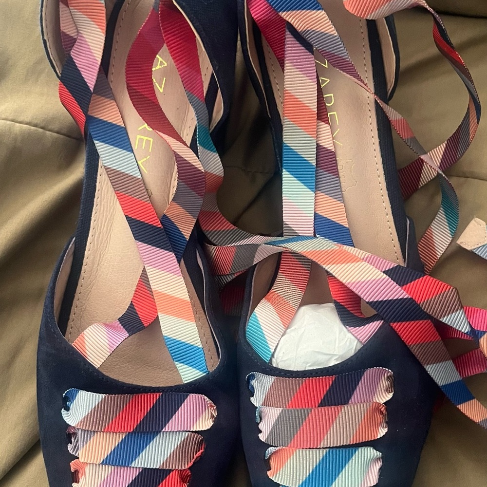 BNWOT  Blue Colorful Espadrille Shoes